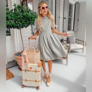 Gal Meets Glam Sz 00 Delilah Green Gingham Dress